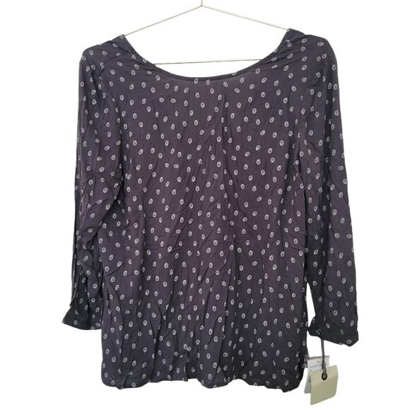 Hinge Bear All Over Print Blouse Size Medium M Grey Forge Tiny Bears Print - Picture 1 of 7